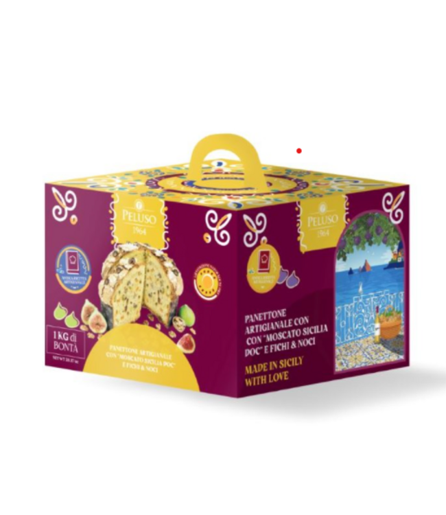 Peluso Panettone met noten vijgen en muscaatwijn 1000 gram In mooie geschenkverpakking