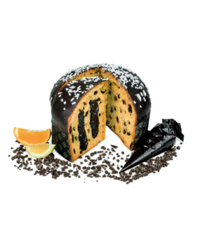Peluso Siciliaanse Panettone met een creme van chocolade en citrusfruit -1000 gram in een mooie geschenkverpakking