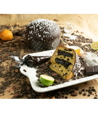 Peluso Siciliaanse Panettone met een creme van chocolade en citrusfruit -1000 gram in een mooie geschenkverpakking