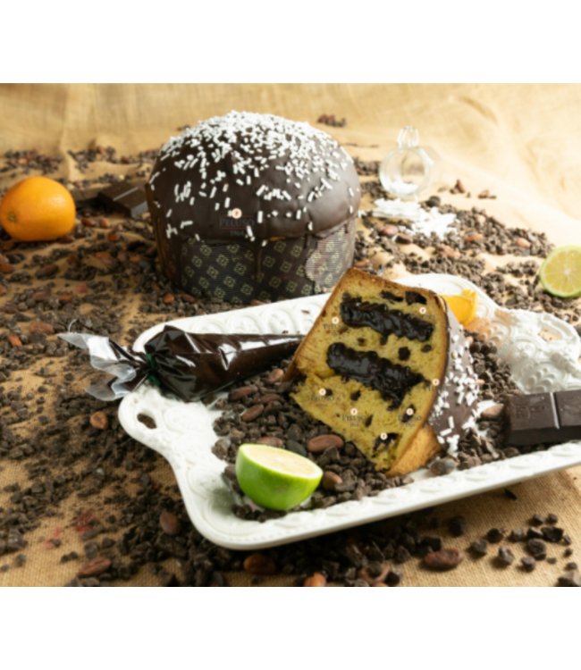 Peluso Panettone met een creme van chocolade en citrusfruit -1000 gram in een mooie geschenkverpakking