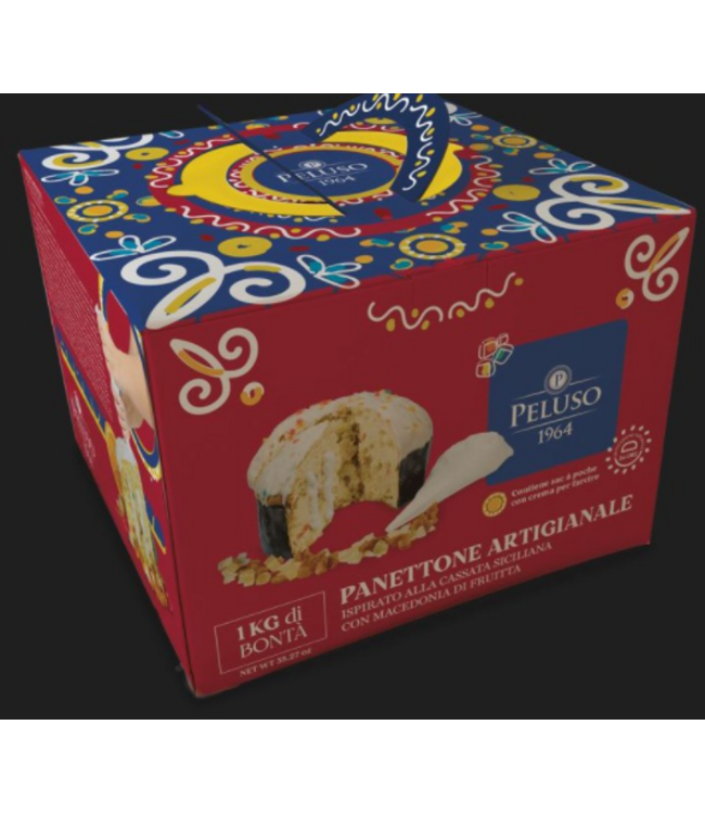 Peluso Siciliaanse Panettone met creme van ricotta 1000 gram in een mooie geschenkverpakking