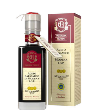 Famiglia Fiorini gerijpte Aceto Balsamico di Modena  I.G.P.  3 medailles in cadeauverpakking