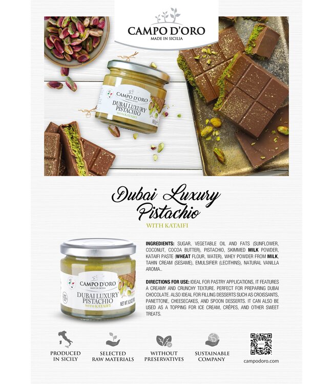 Campo d'oro Pistache creme Dubai - Dubai Pistachio Crema