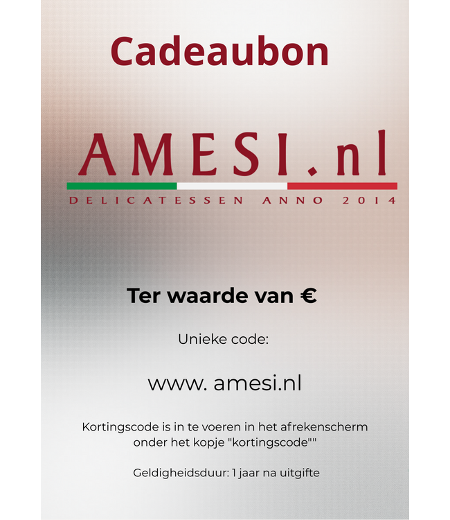 Cadeaubon - De smaak van Italië, verpakt in een cadeaubon