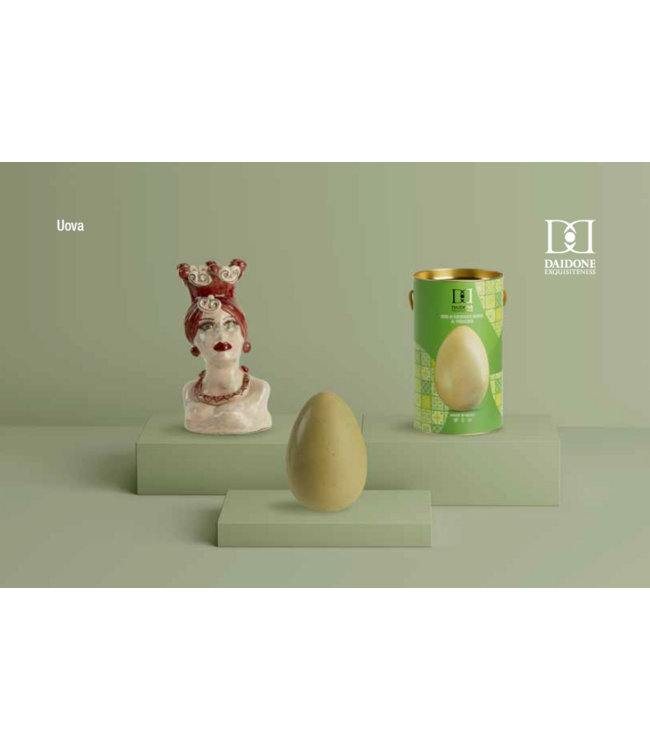 Daidone Chocolade paasei - in cadeauverpakking - Pistache - witte chocolade 200G