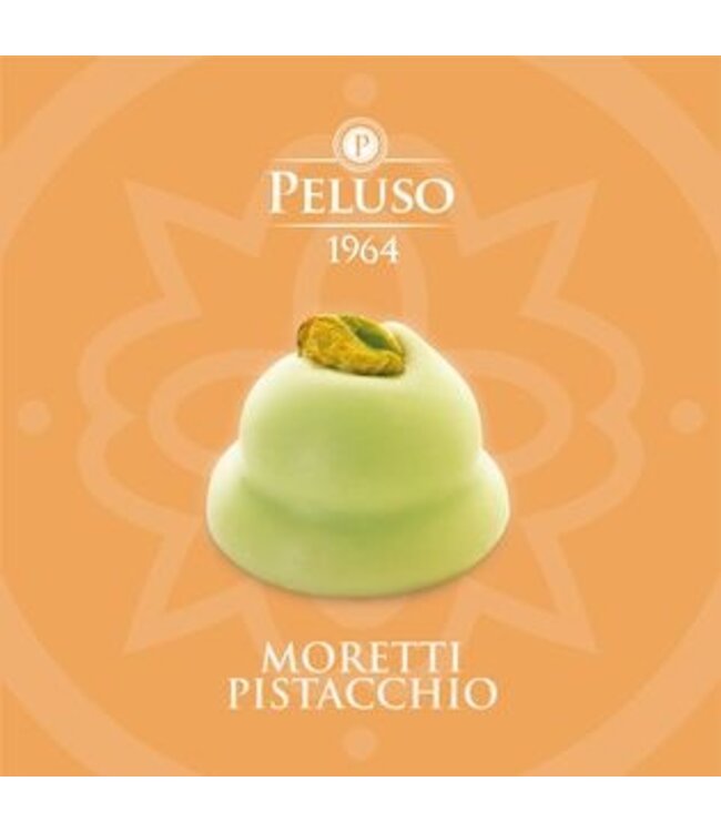 Peluso Siciliaanse Moretti koekjes overgoten met pistache chocolade