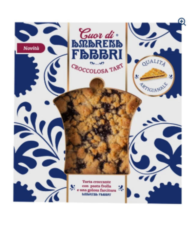 Fabbri 1905 Italiaanse Amarena Kersentaart- Croccolosa Tart Cuor di Amarena