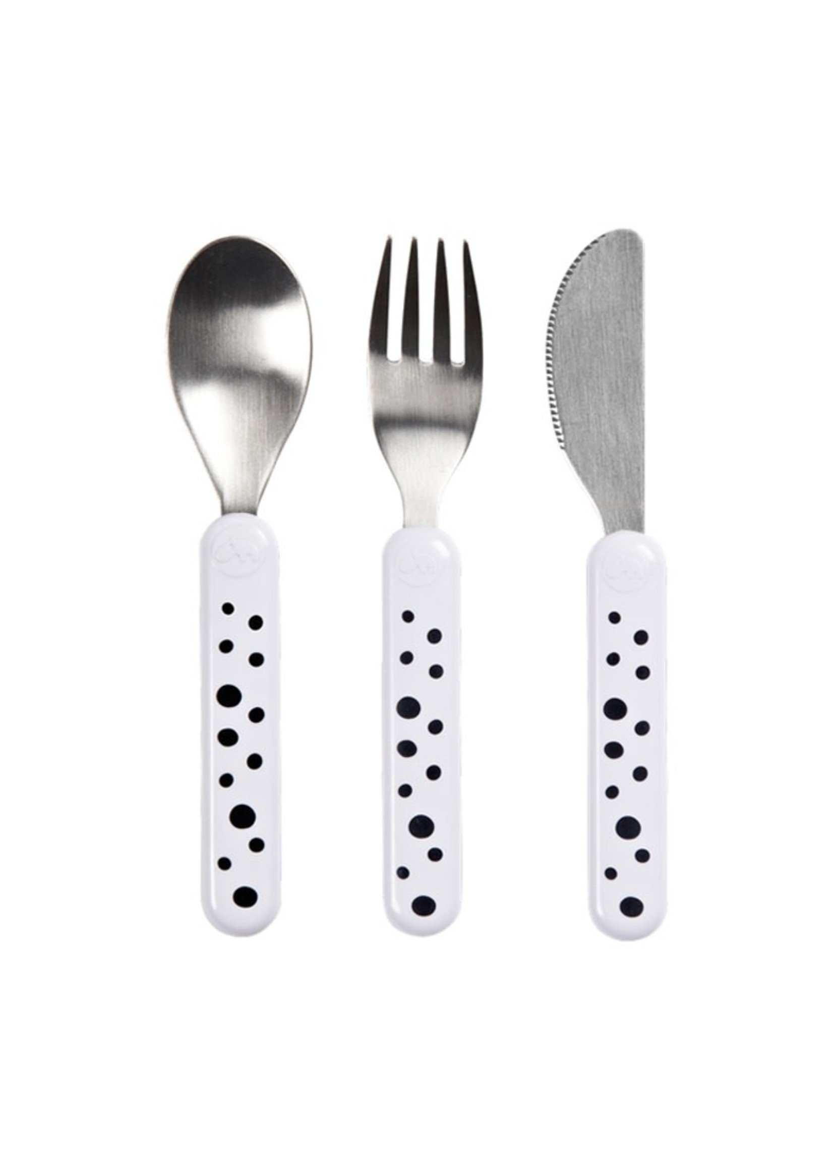 Done by Deer Cutlery set, Happy dots, white