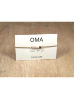 Indah Morse code armband OMA -  Beige/Rosé goud plated