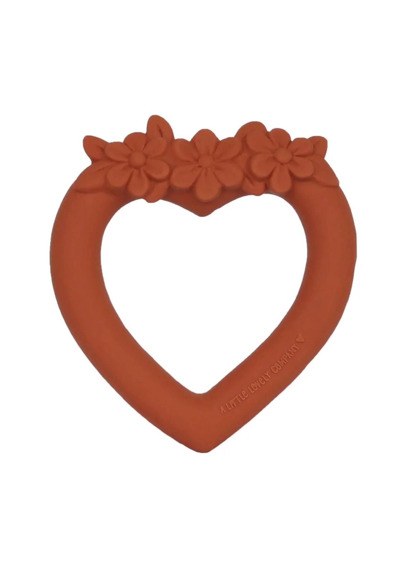 A Little Lovely Company Bijtring: Sweet heart - terracotta