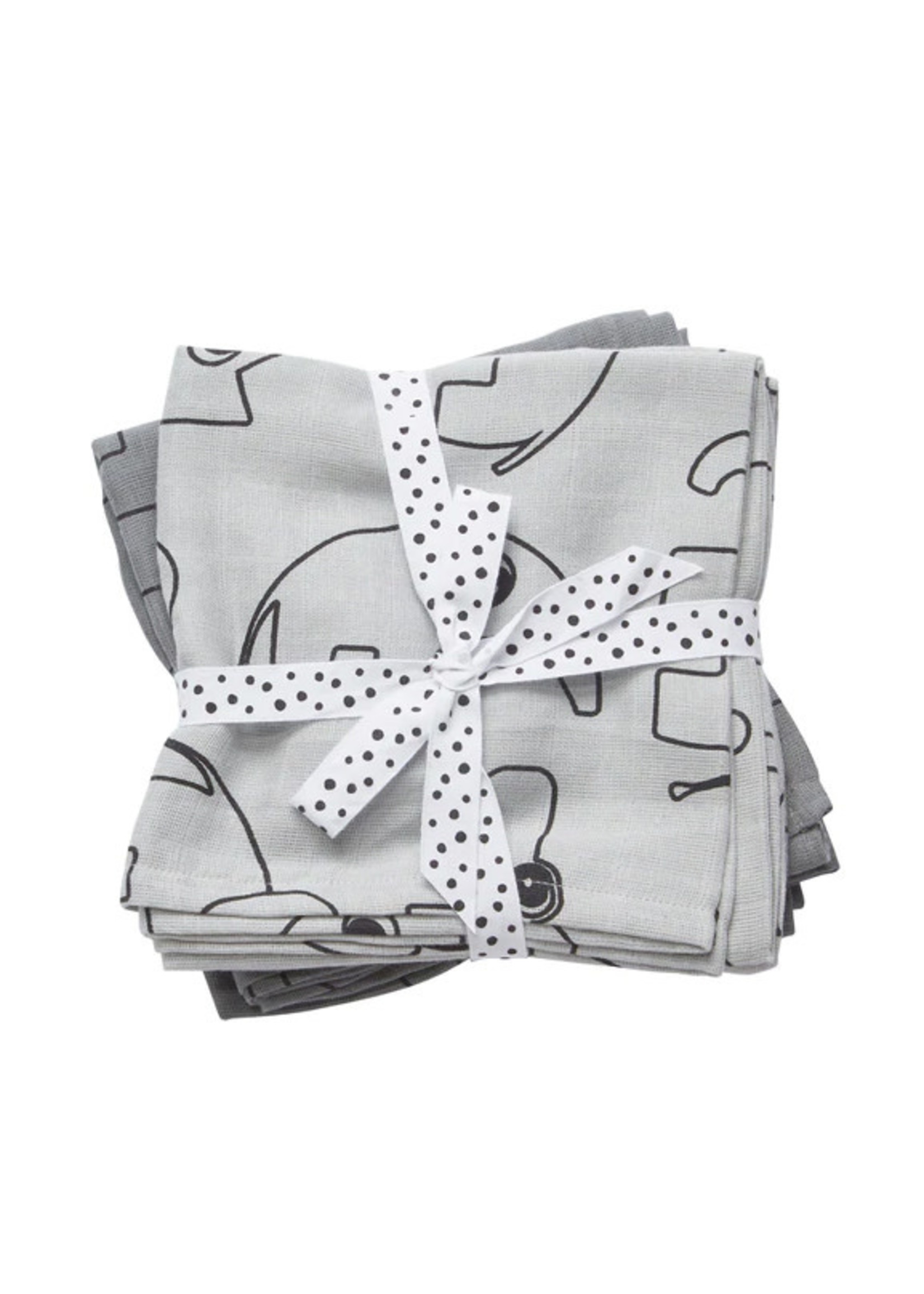 Done by Deer Burp cloth 2-pack Contour Grey