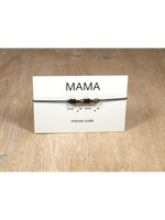 Indah Morse code armband MAMA -  Antraciet/Goud plated