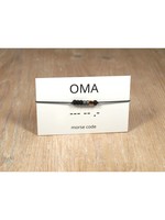 Indah Morse code armband OMA -  Antraciet /Rosé Goud Plated