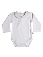 Baby Gi Romper With Pique Collar - Stitches Grey