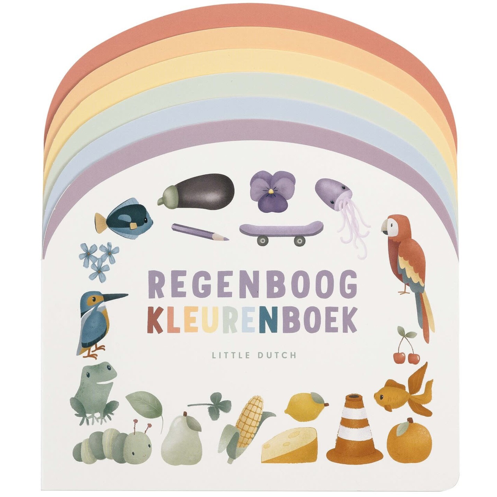 Little Dutch Kartonboek Regenboog Kleurenboek