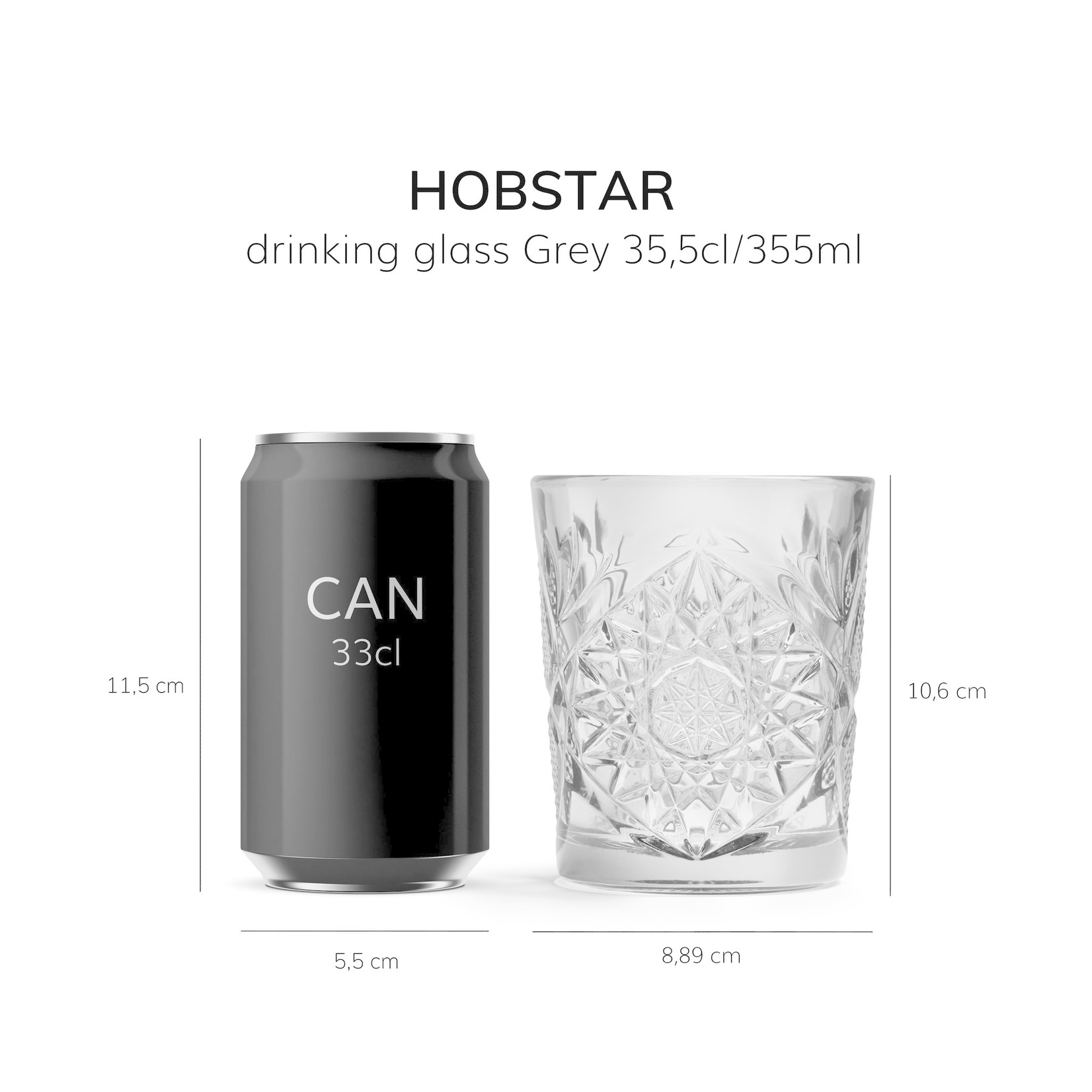 Libbey Libbey Hobstar Glas Grijs 355 ml