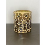 No Label Tea Light Holder Mosaic Brown 8cm