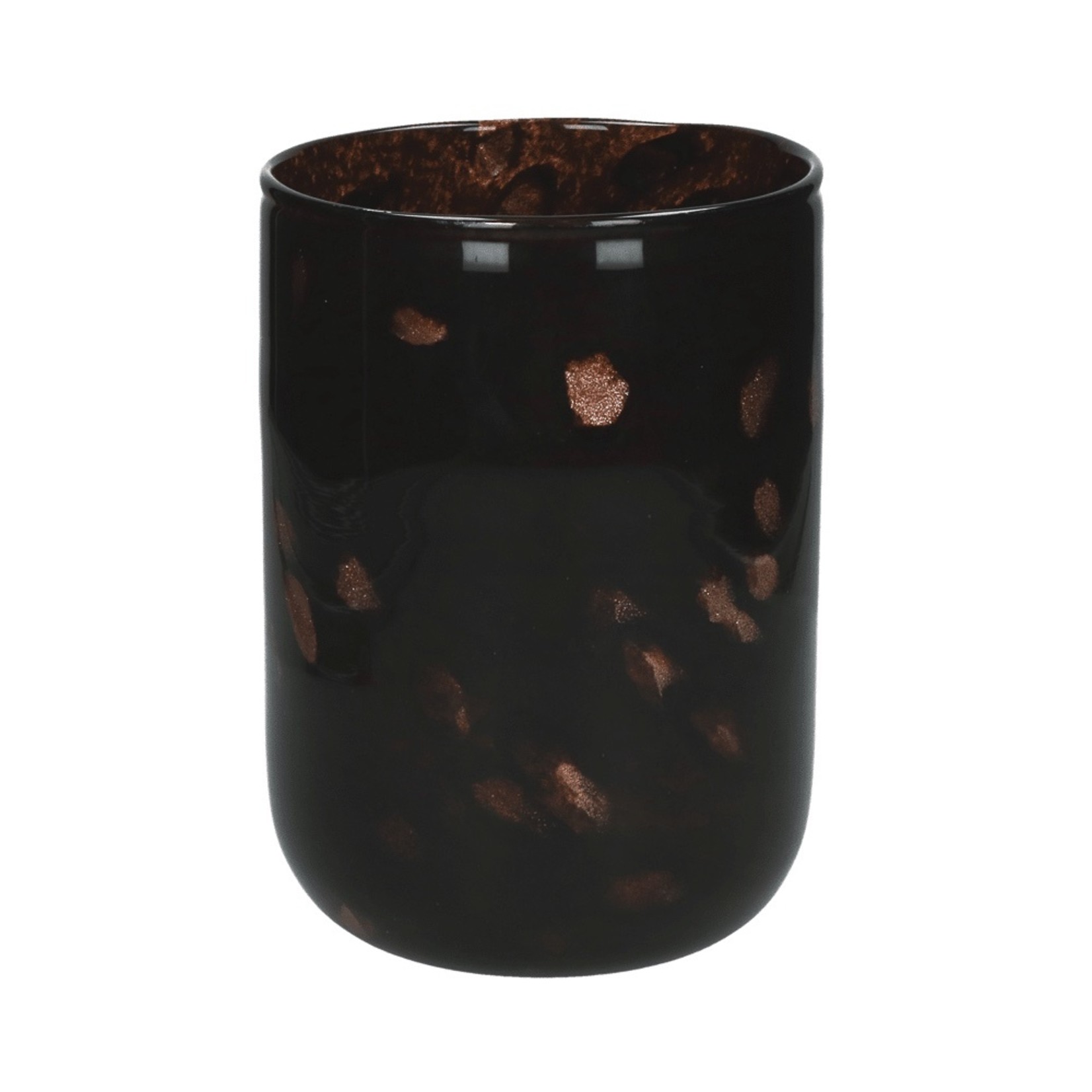 Pomax Pomax Glas Vaas Windlicht Donker Bruin  Ø16 x H23 cm