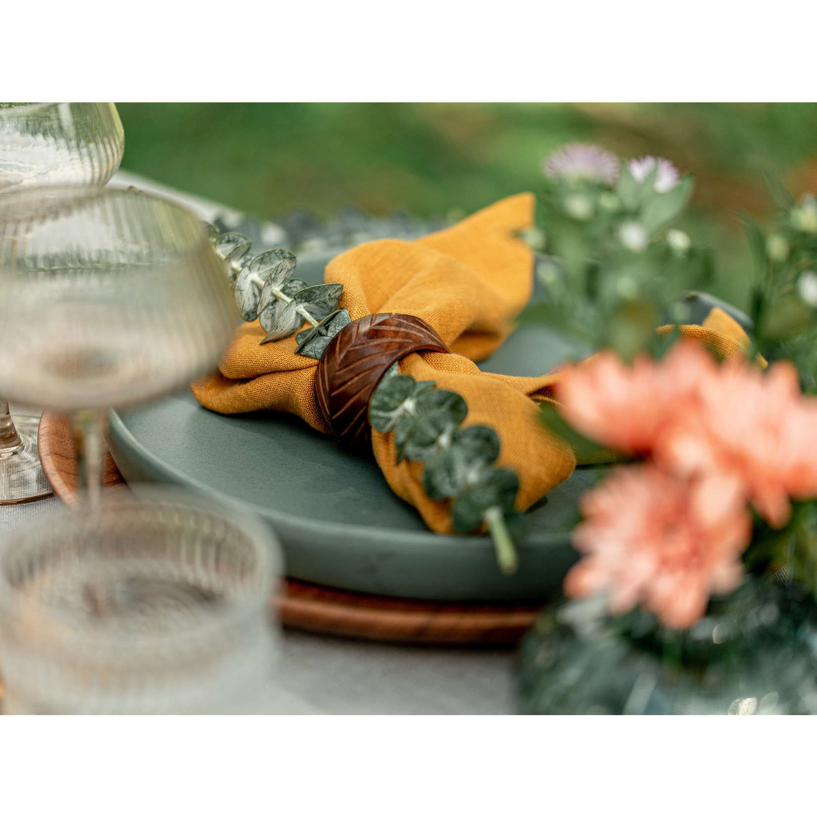 Covered 100% Linen Napkins Mustard (set of 6) 50 x 50 cm