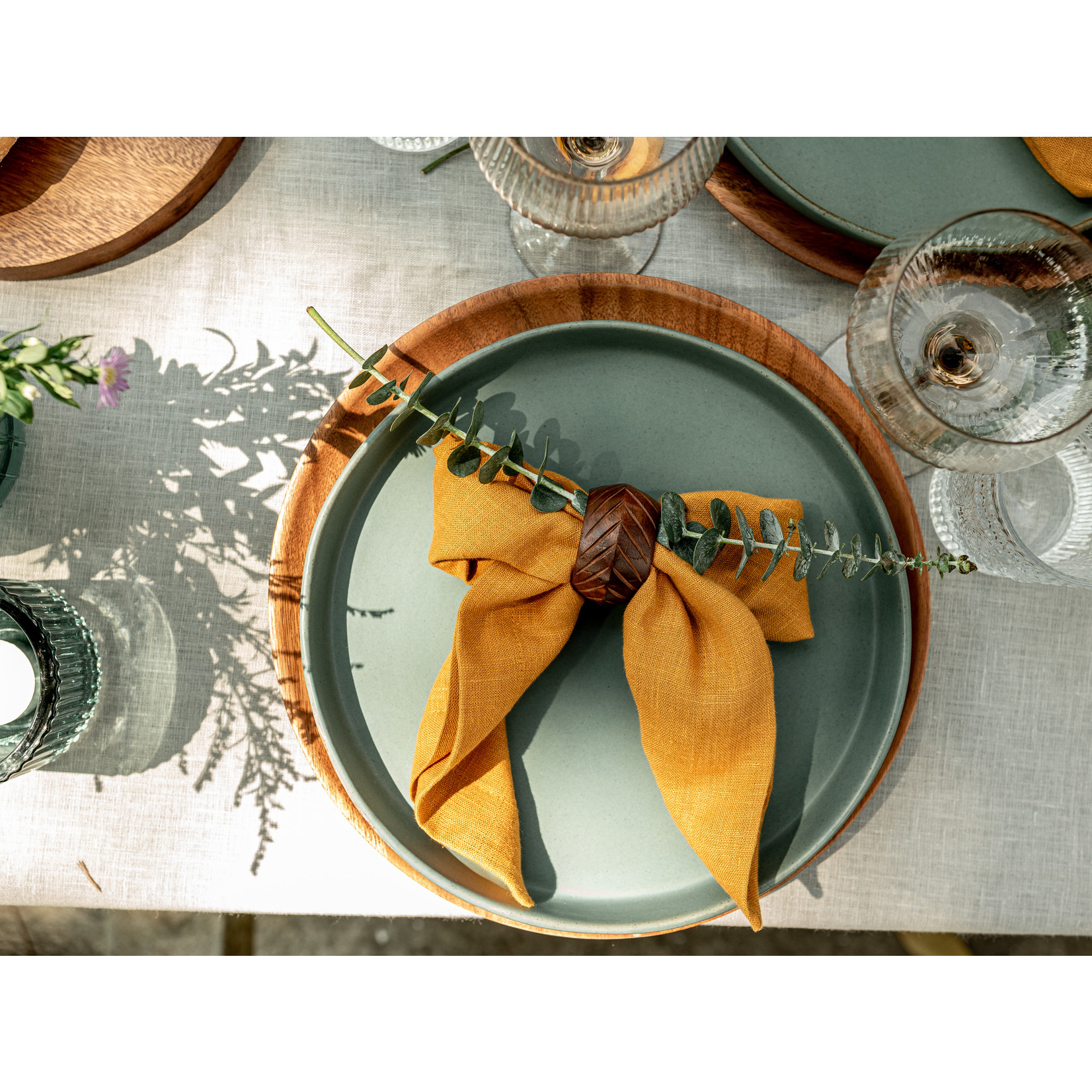 Covered 100% Linen Napkins Mustard (set of 6) 50 x 50 cm
