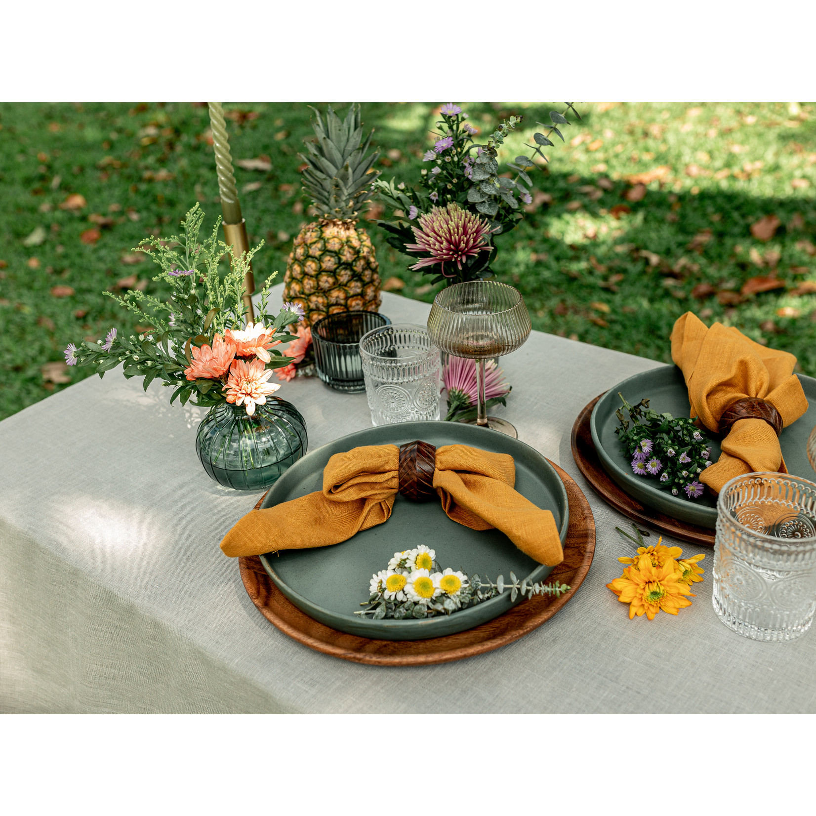 Covered 100% Linen Napkins Mustard (set of 6) 50 x 50 cm