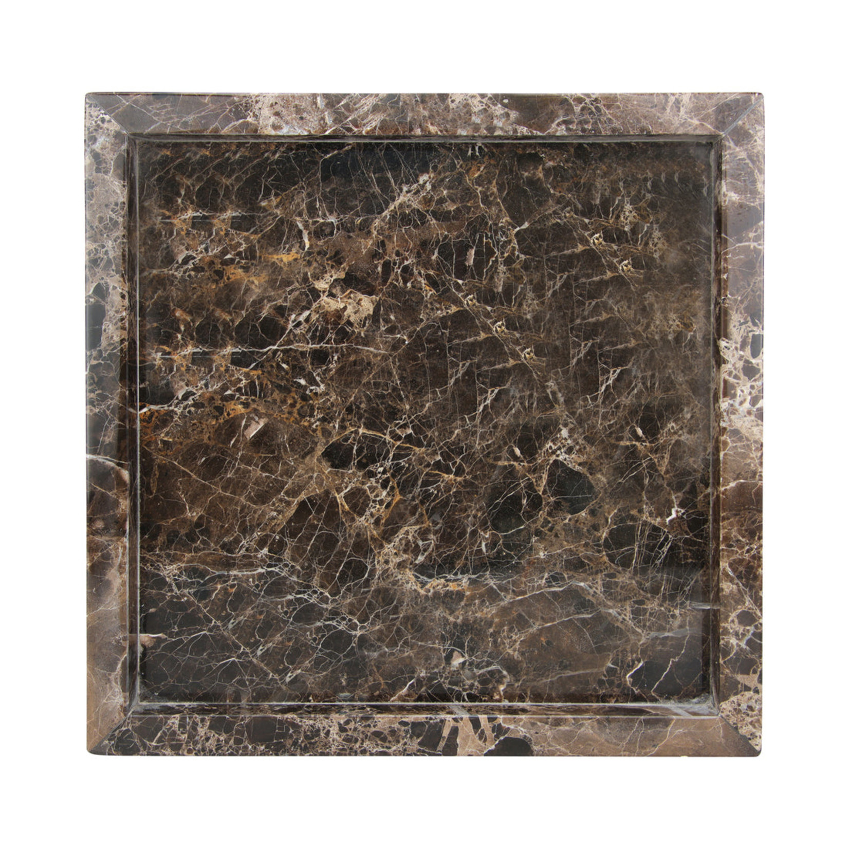 Mooisa Mooisa Dark Emperador Marble Tray Brown 30 x 30 cm