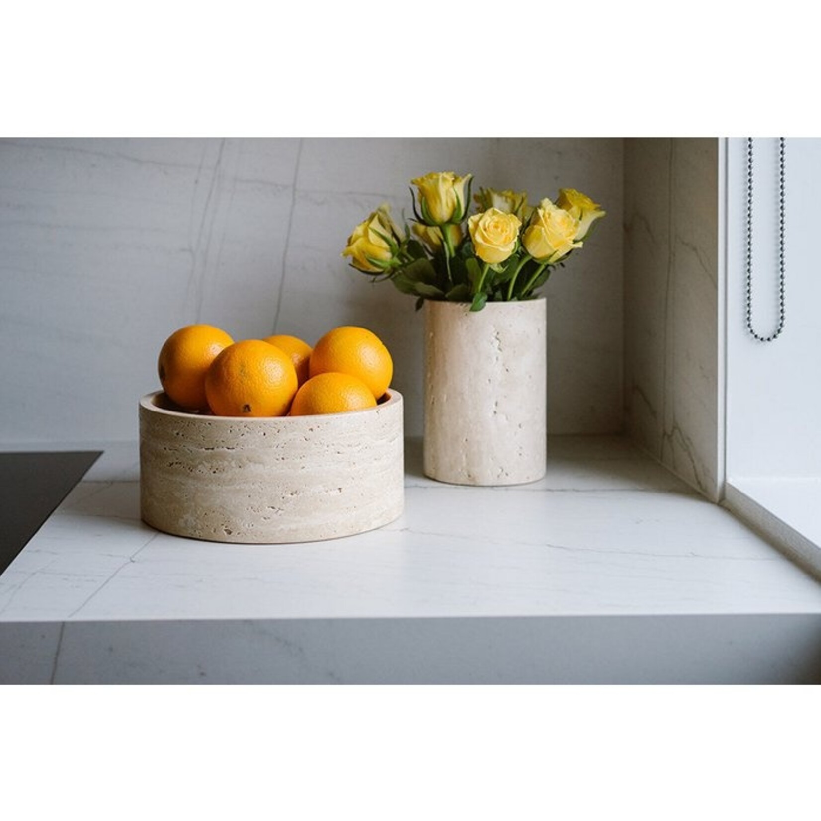 Mooisa Mooisa Fruit Schaal Rond Travertine Ø24 cm