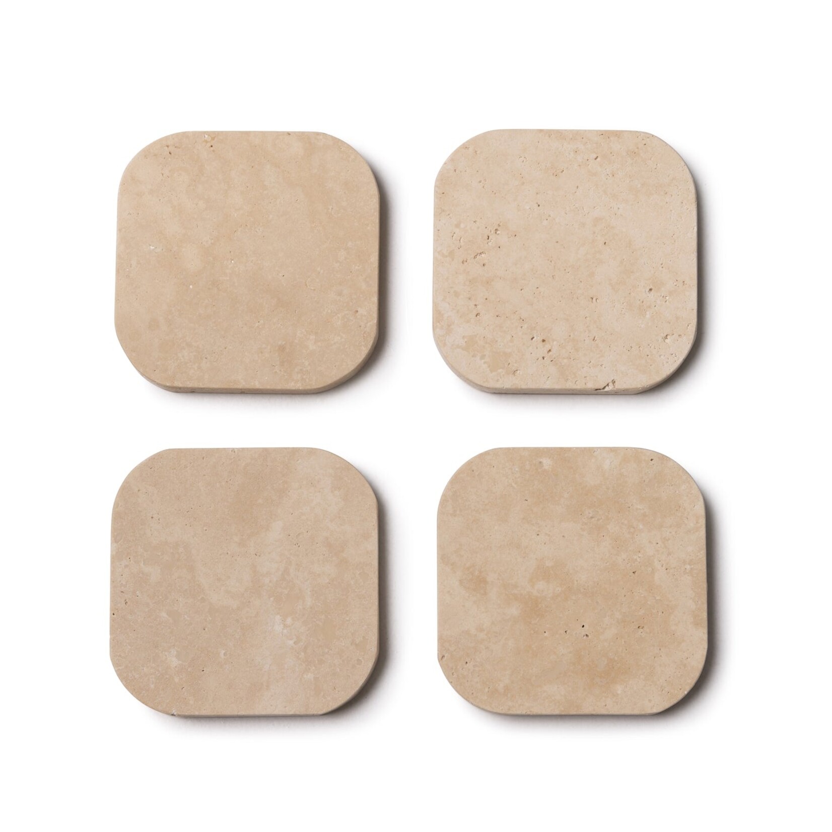 Mooisa Mooisa Onderzetter Organisch Travertine Set 4 Stuks