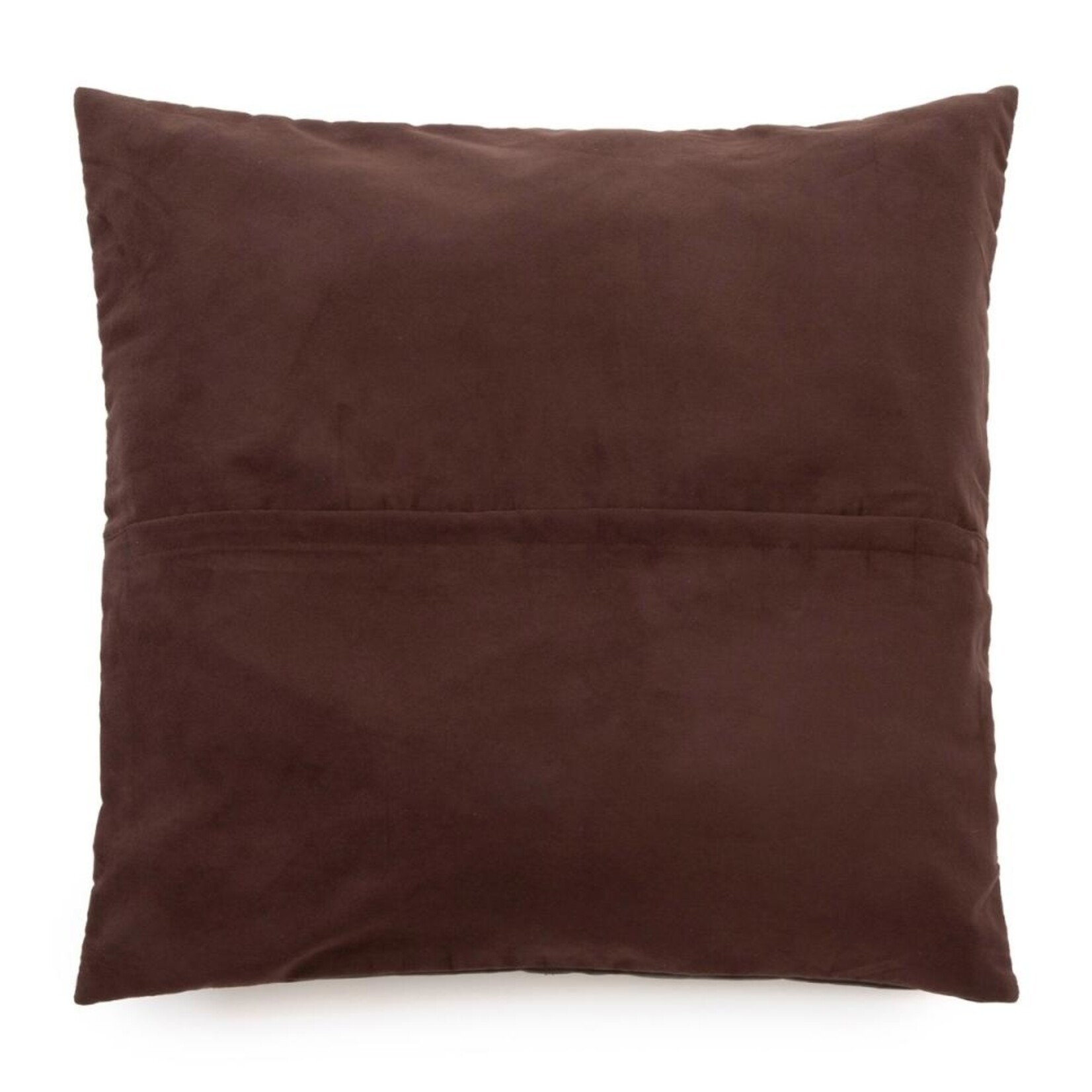 Bazar Bizar Bazar Bizar De Four Panel Leren Suede Kussenhoes - Chocolade Donker Bruin - 60x60