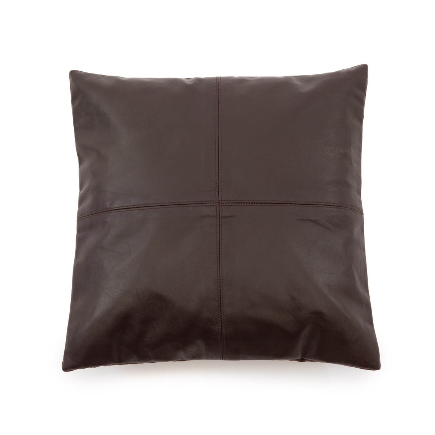 Bazar Bizar Bazar Bizar De Four Panel Leather Kussenhoes - Chocolade Donker Bruin - 40x40