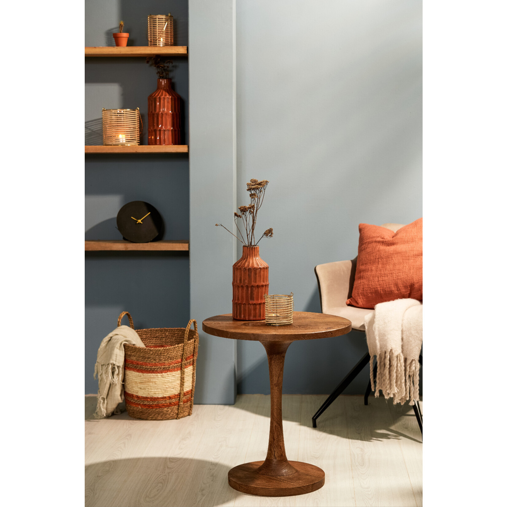 Light & Living Light & Living Salontafel Bijzettafel BICABA Hout Mat Donker Bruin 50x55 cm