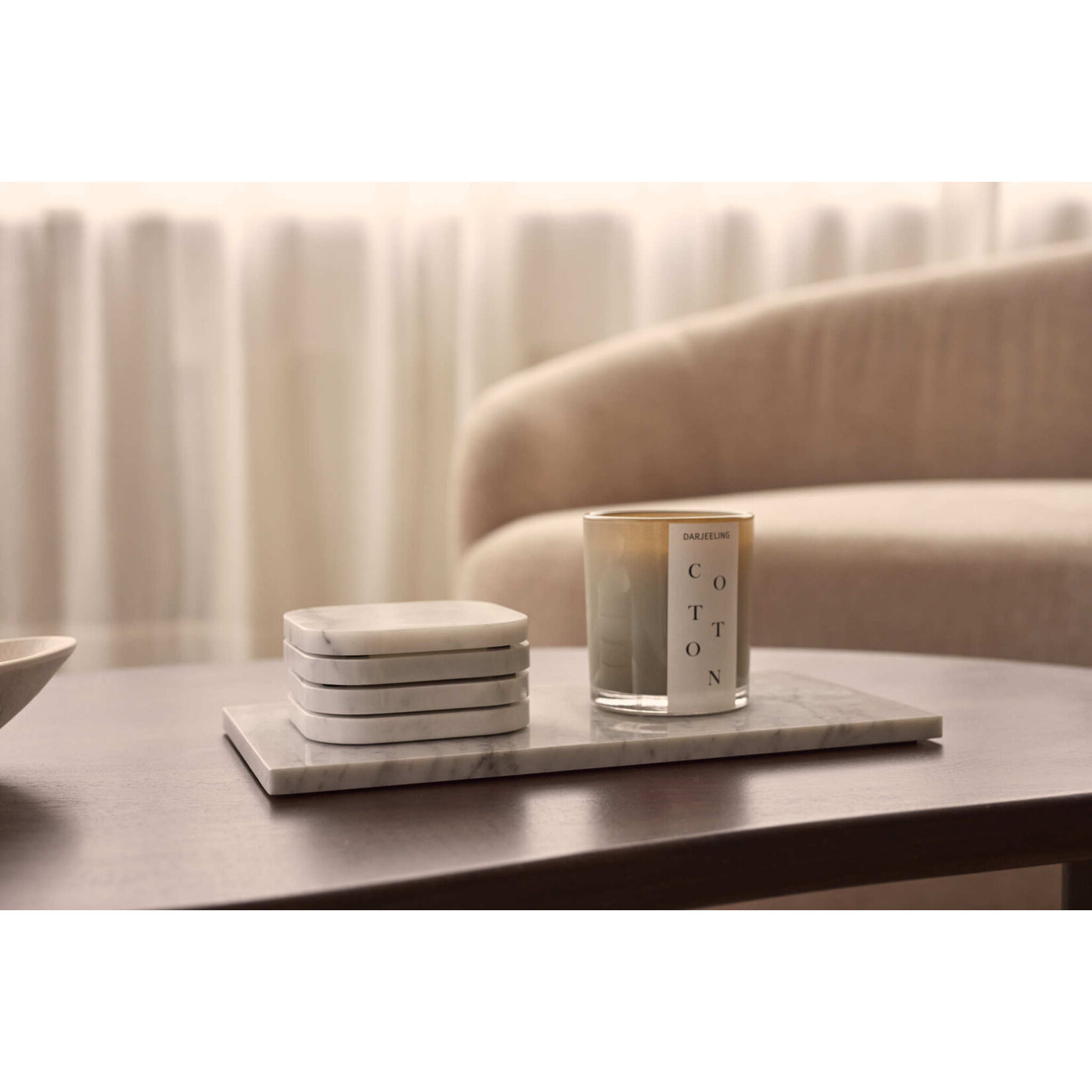 Mooisa Mooisa Coaster Organic Marble White Set 4 Pieces