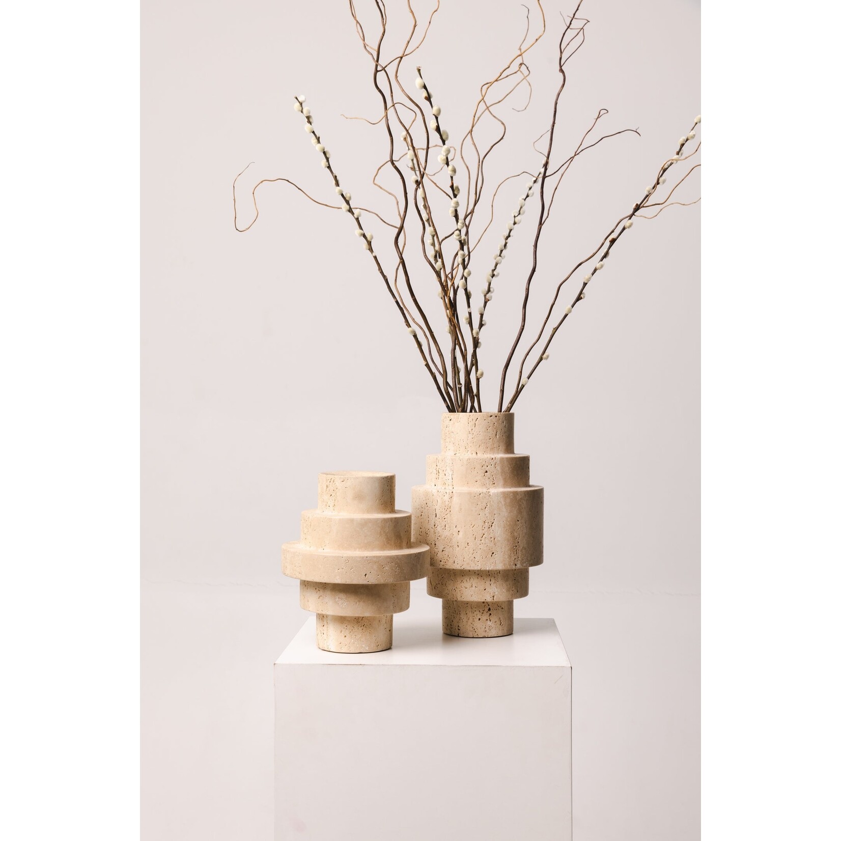 Mooisa Mooisa Travertine Agano Vase L