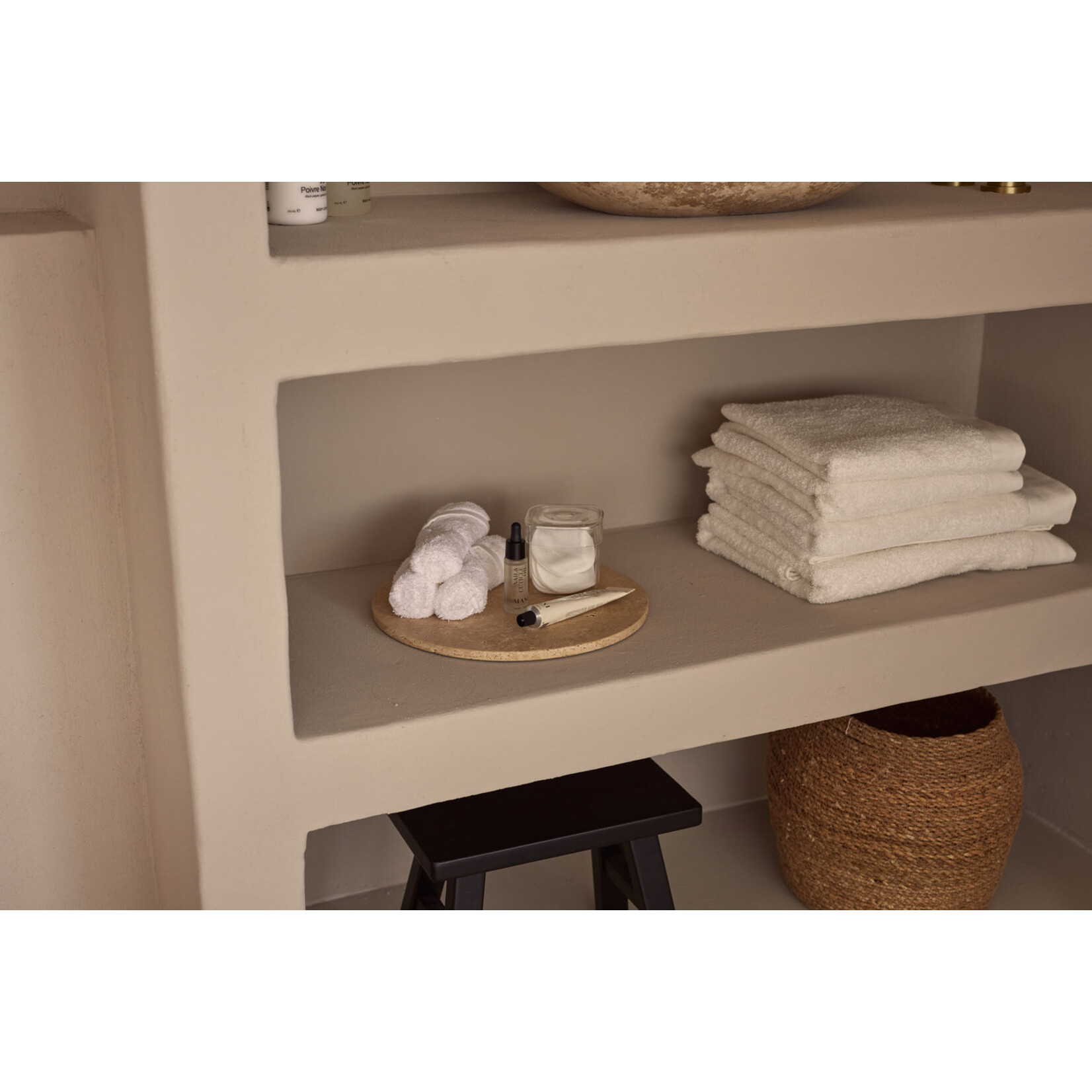 Mooisa Mooisa Tray Round Travertine Ø30cm
