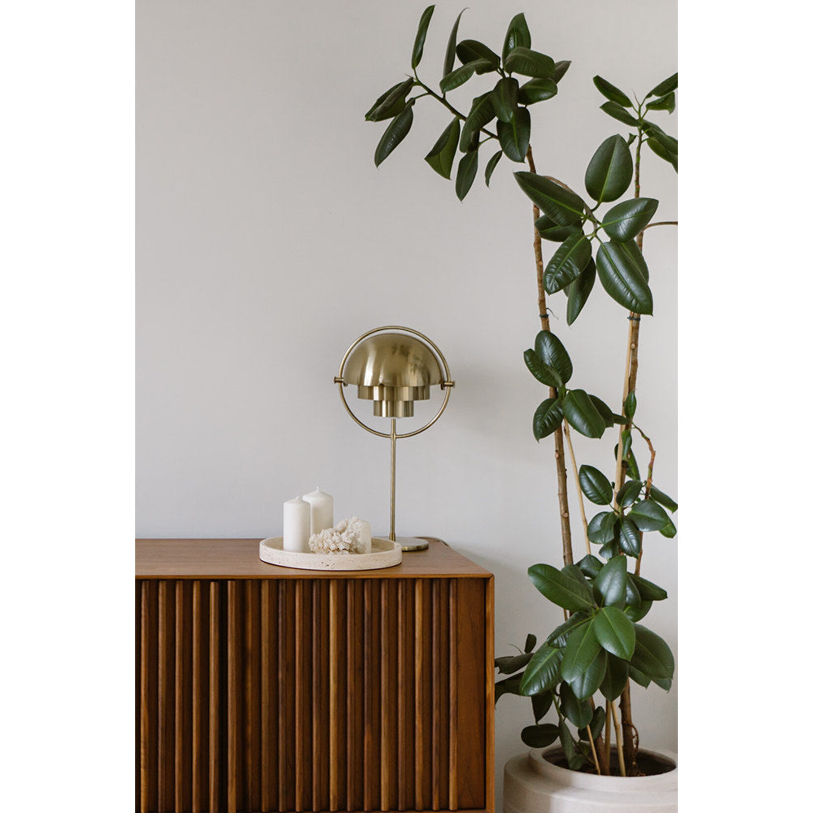 Mooisa Mooisa Dienblad Rond Met Rand Travertine Ø30cm