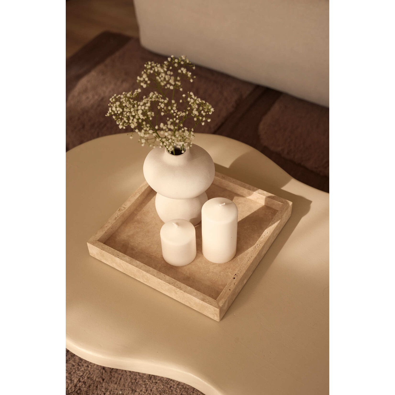 Mooisa Mooisa Square Tray Travertine 30 x 30 cm