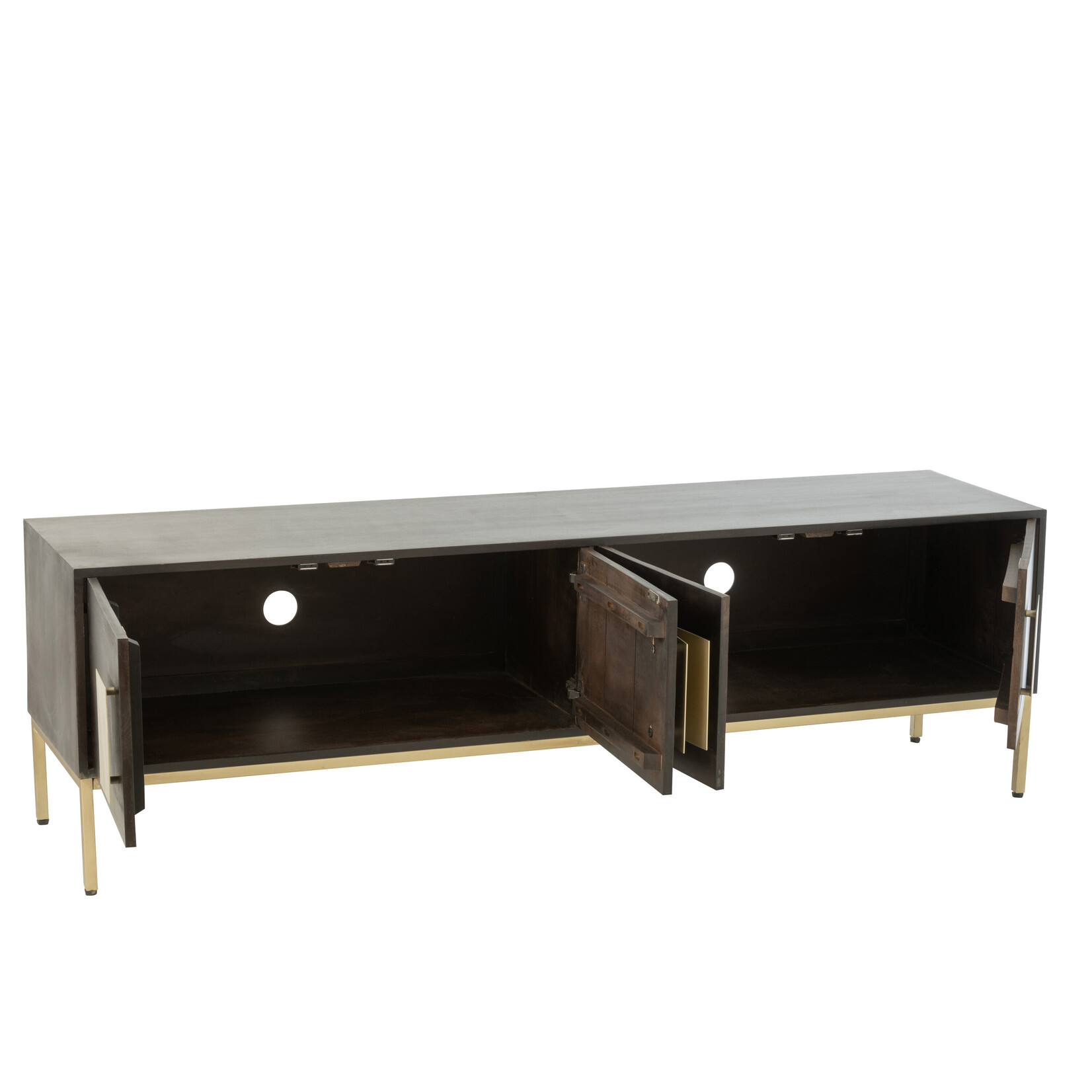 J-Line J-Line Tv Stand 2 Doors Mango Wood/Iron Brown/Gold