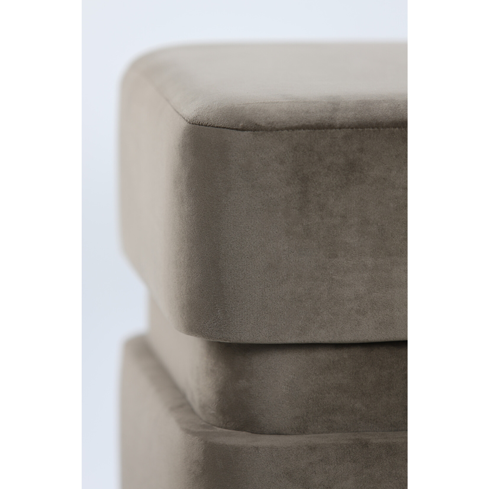 Light & Living Light & Living Pouf PIAZZA Velvet Dark Grey-Brown