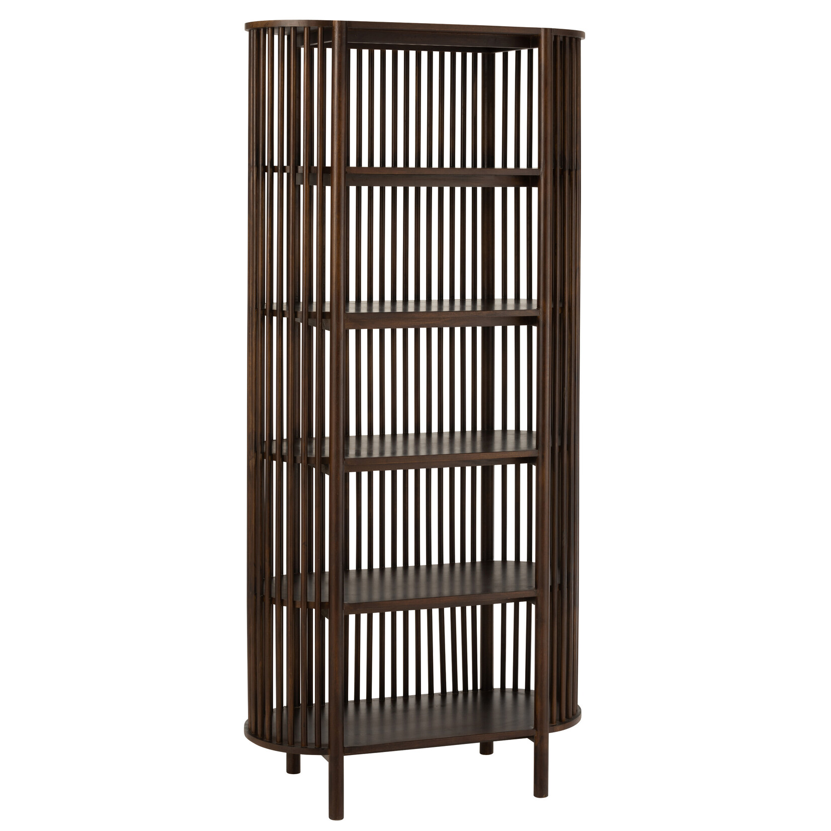 J-Line J-Line Rack Conie 5 Shelves Mango Wood Dark Brown