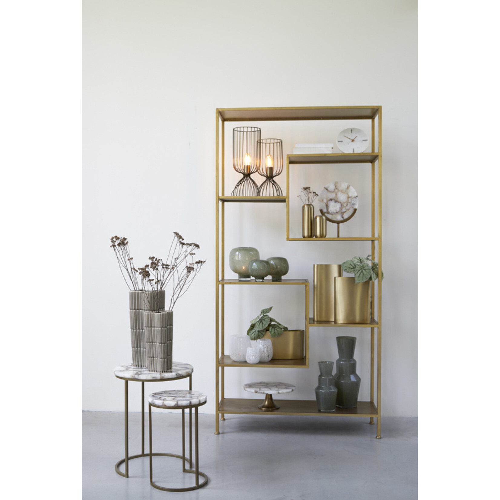 Light & Living Light & Living Bijzettafel AXAT Agaat Antiek Brons Set van 2