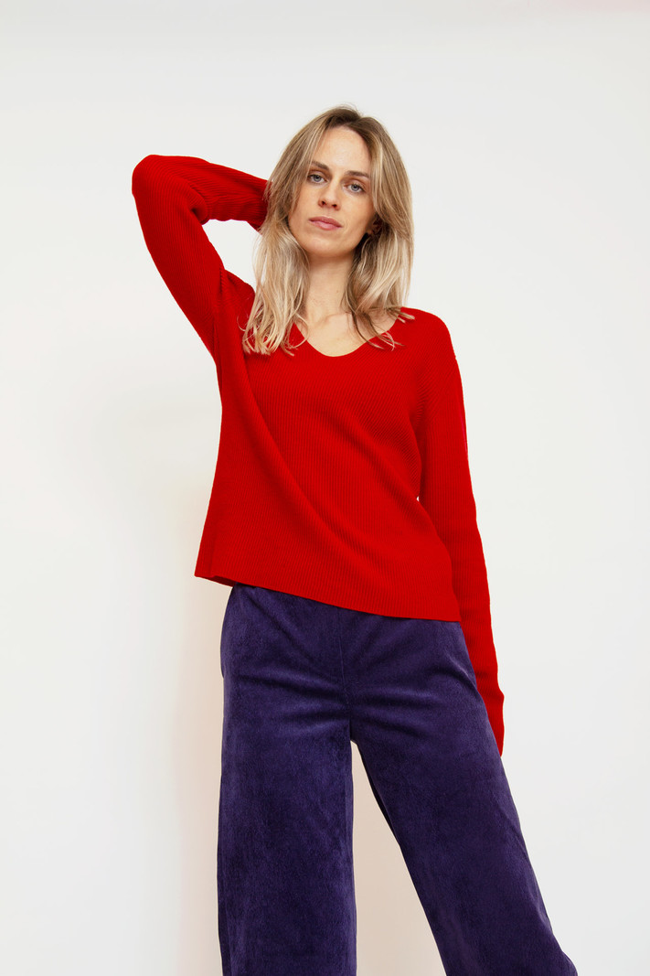 BenBen Sweater met V-hals - Rood