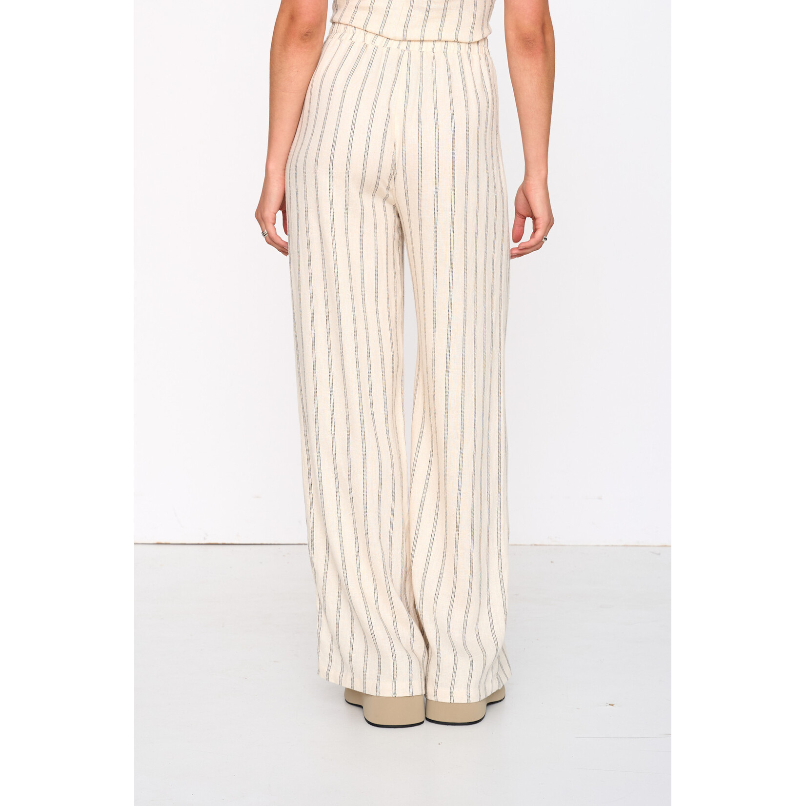 24Colours Broek streep linnen/viscose
