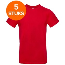T-shirt pakket katoen 5 pack rood
