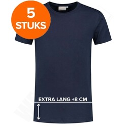 Santino T-shirt extra lang Jace plus navy 5-pack