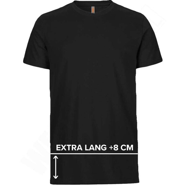 T-shirt extra lang W2wear zwart