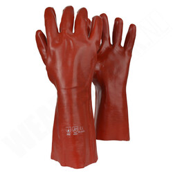 Werkhandschoenen PVC rood 35cm W2-10372