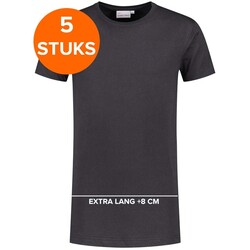 Santino T-shirt extra lang Jace plus antraciet 5-pack