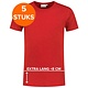 Santino T-shirt extra lang Jace plus rood 5-pack