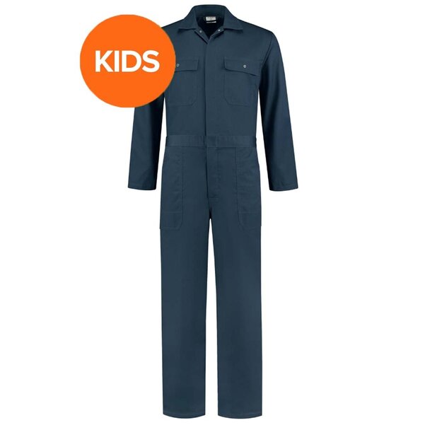 Kinderoverall polyester/katoen navy