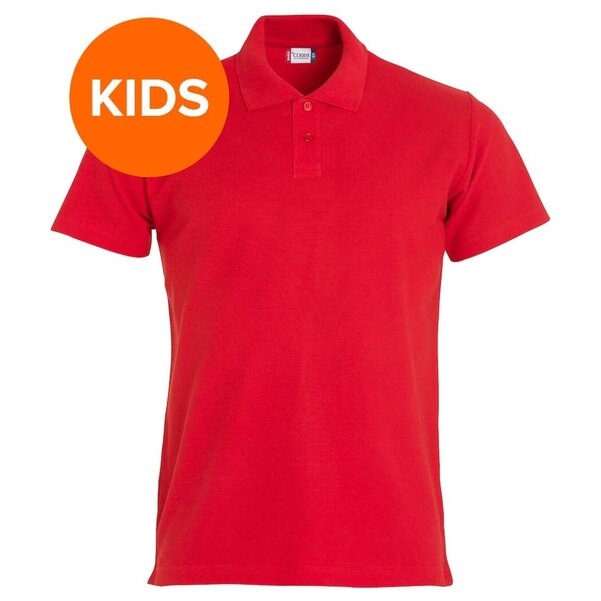 Kinder poloshirt Clique basic rood